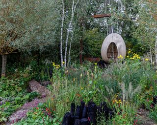 An organic garden designed by Tom Massey and Sarah Mead for the Chelsea Flower Show