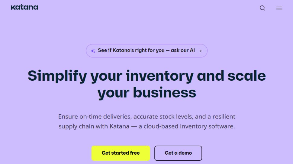 Katana MRP website screenshot (March 2026).