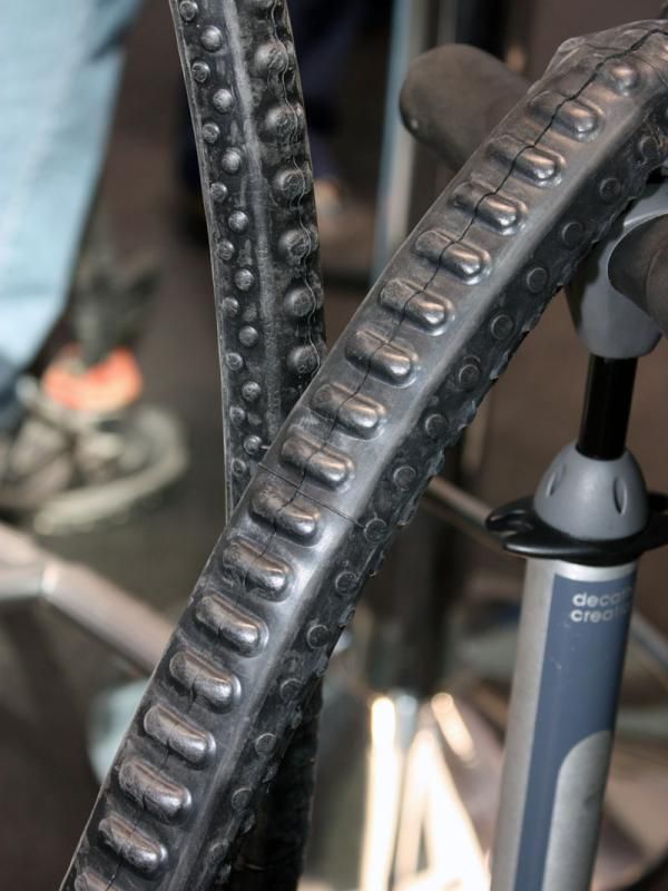 Michelin's new Protek Max inner tubes are said to self-seal punctures thanks to the pre-loaded sealant and the unique shape which reportedly tends to squeeze holds shut.