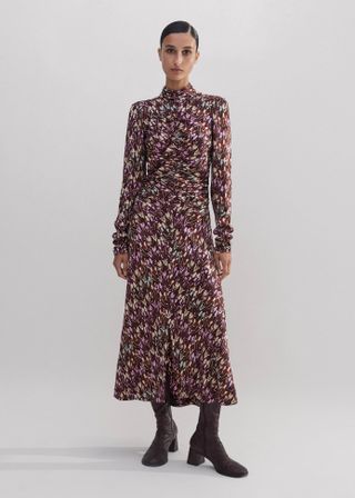 Tulip Print Midi Dress