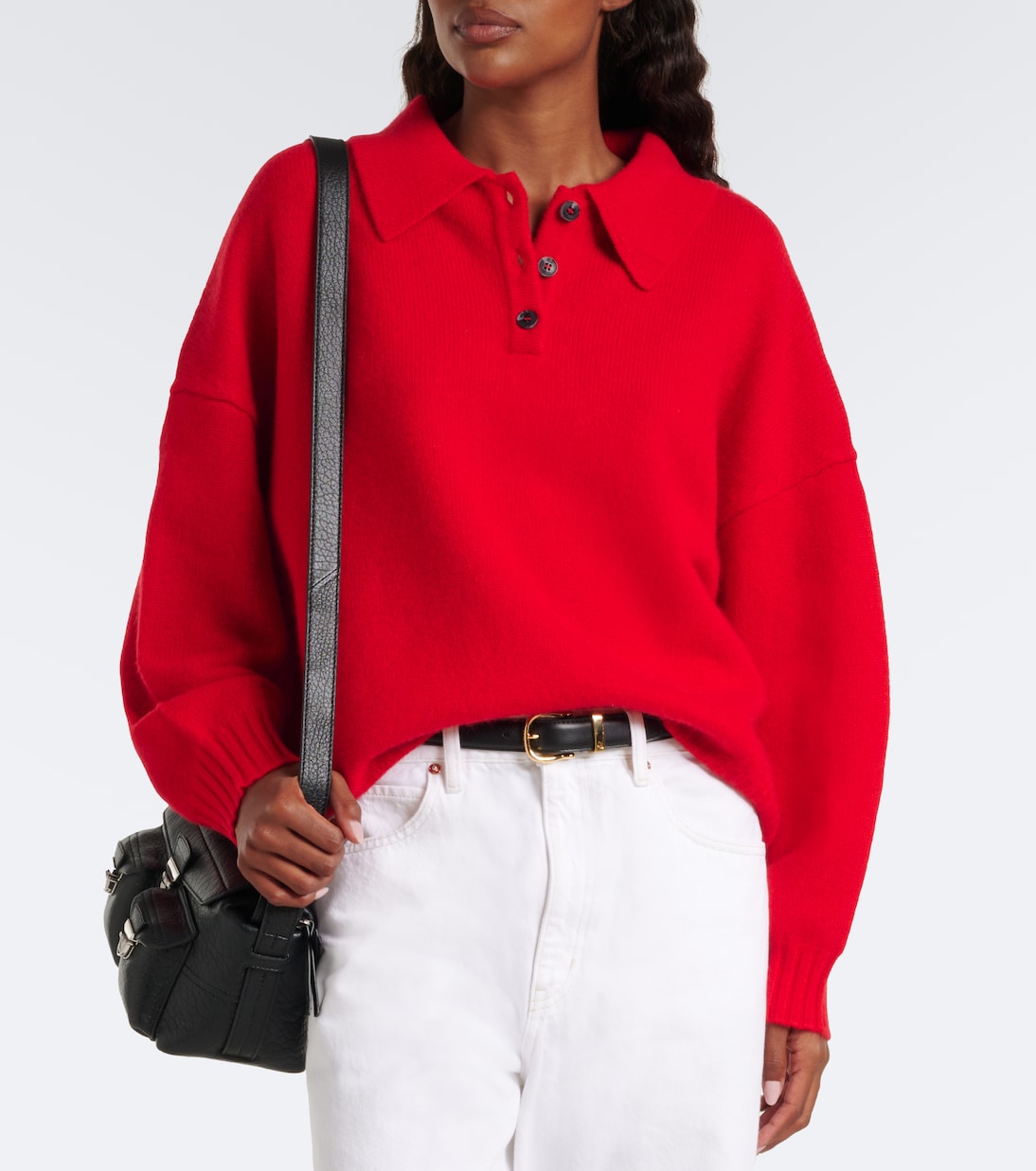 Kings Road Cashmere Polo Sweater in Red - Arch 4