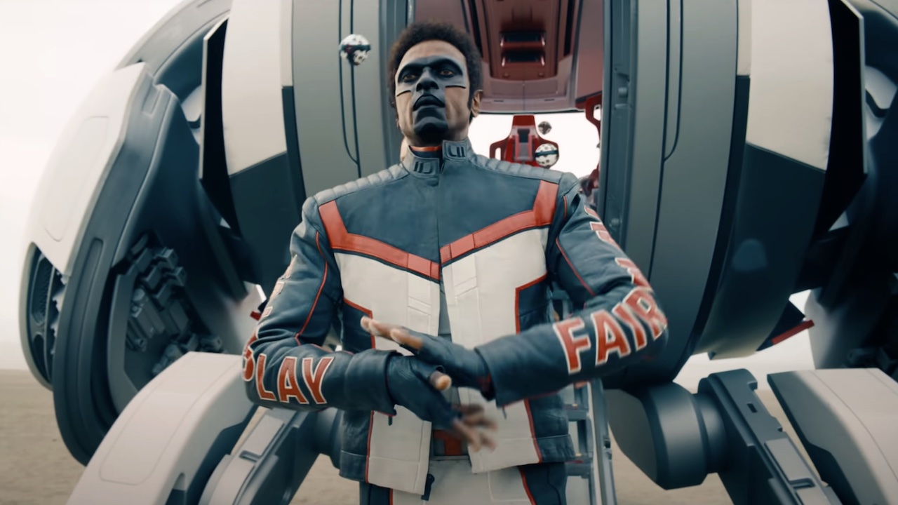 Edit Gathegi's Mr. Terrific making hand motions while leaving his ship in Superman movie