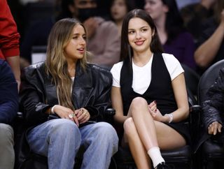 Olivia Rodrigo attends a game between the Brooklyn Nets and the Los Angeles Lakers.