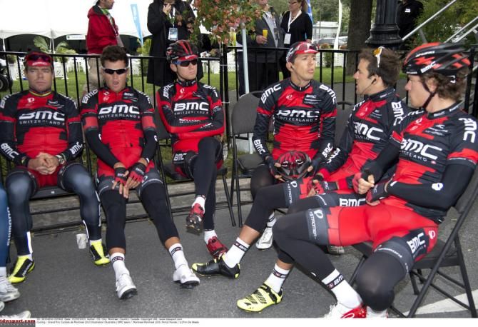 BMC rider chatting before the race
