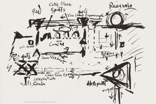 Image: 1962 Graham Foundation studies for center city Philadelphia, plan diagram, ink