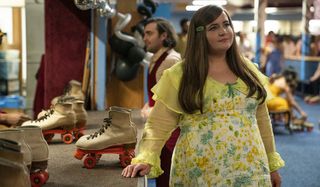 Aidy Bryant looks wistfully into the air at the roller rink in Shrill.