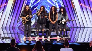 Girish And The Chronicles on the set of America's Got Talent