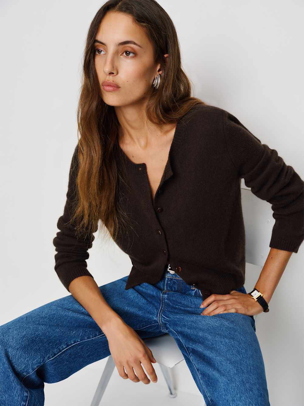 Clara Cashmere Crew Cardigan