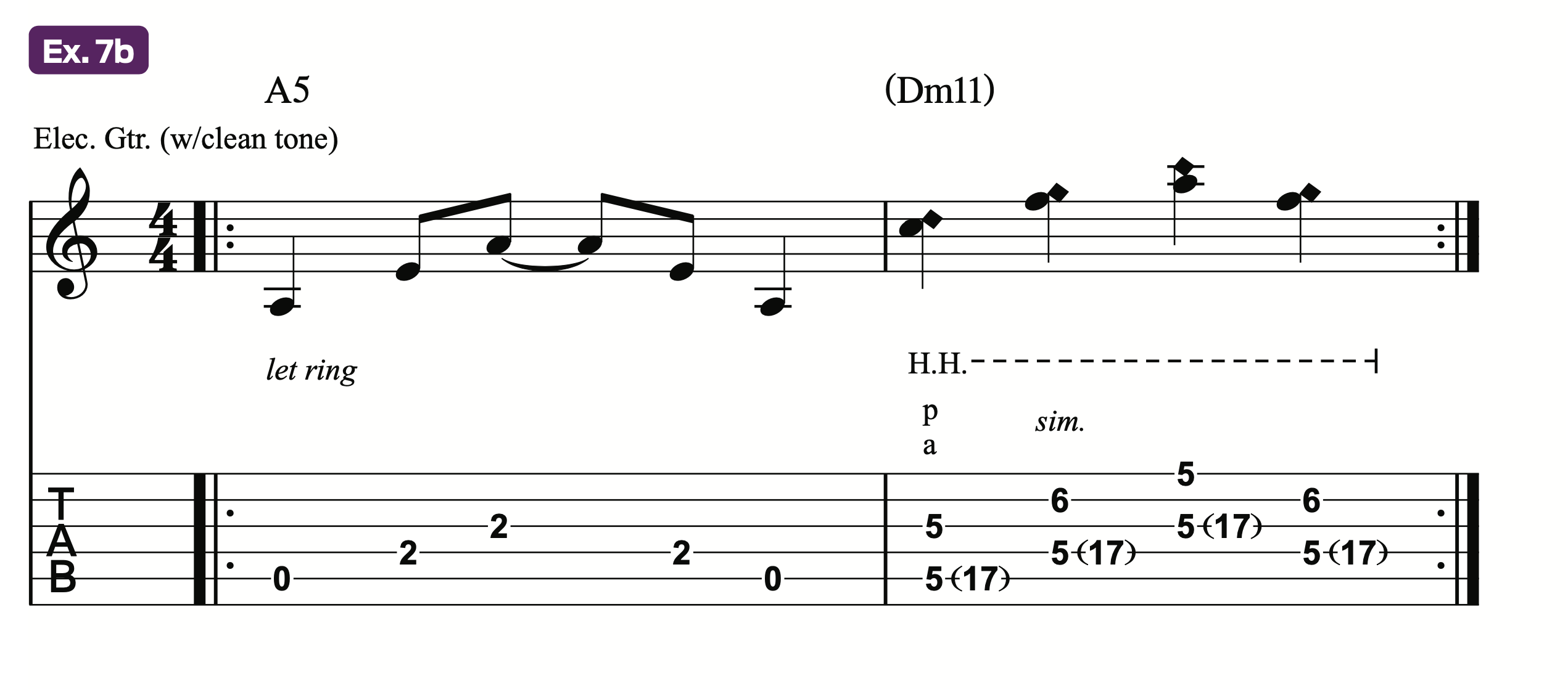 A lesson in fingerstyle – Ex. 7b