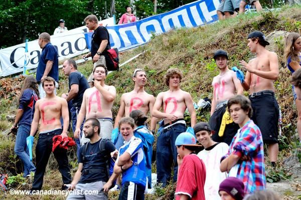 Fans line the rock garden