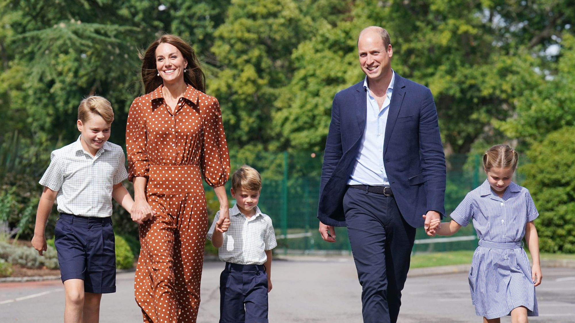 The Wales family arrive at Lambrook School on Prince Louis&#039; first day