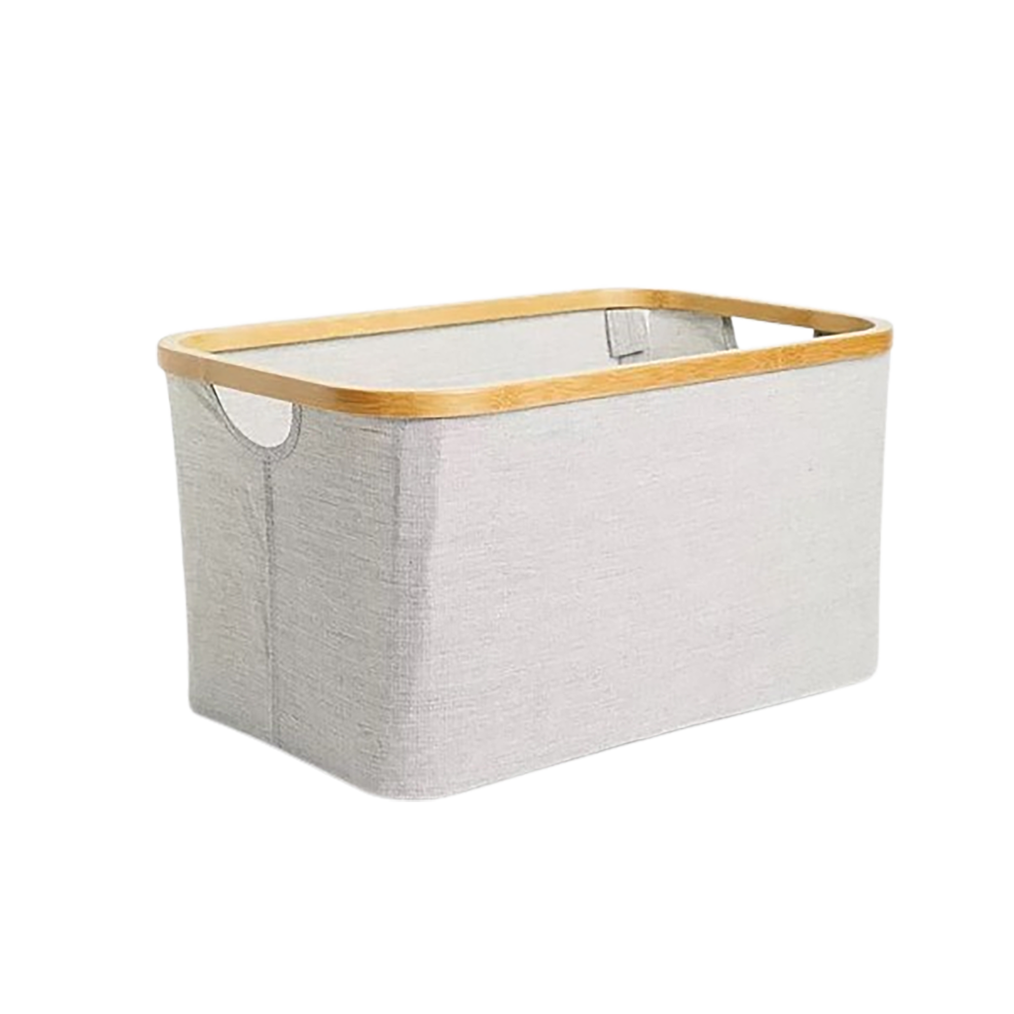 John Lewis & Partners grey and bamboo basket