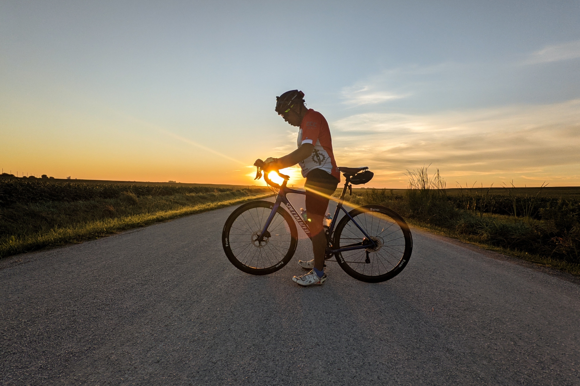 Donnie Seals Sr captured during an early morning start on Say 3 of riding