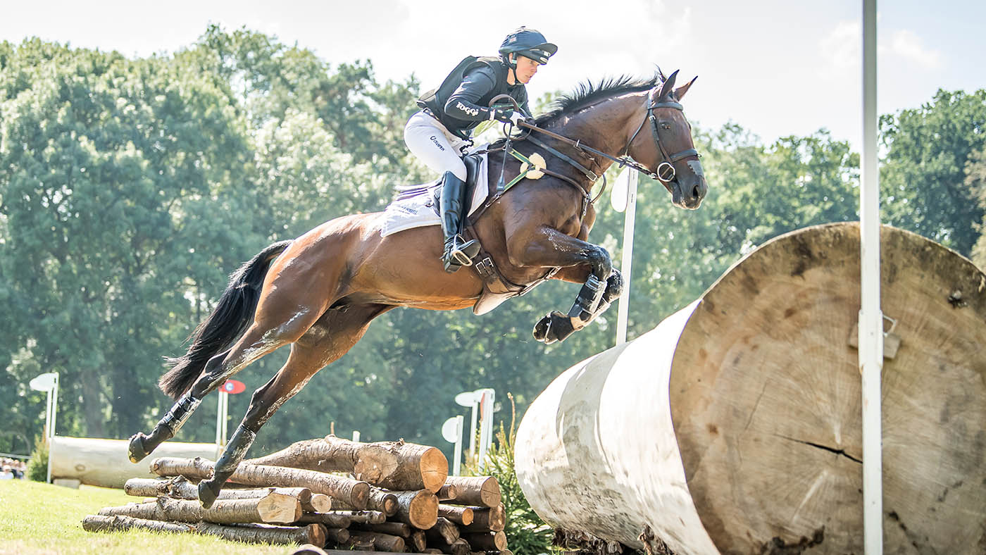 Burghley Cross Country 01 09 2018 Piggy French riding VANIR KAMIRA during the showjumping phase of the Land Rover Burghley Horse Trials in the grounds of Burghley House near Stamford in Lincolnshire in the UK between 29th August and 2nd September 2018