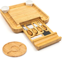 SMIRLY Bamboo Cheese Board and Knife Set l Was $55.99,