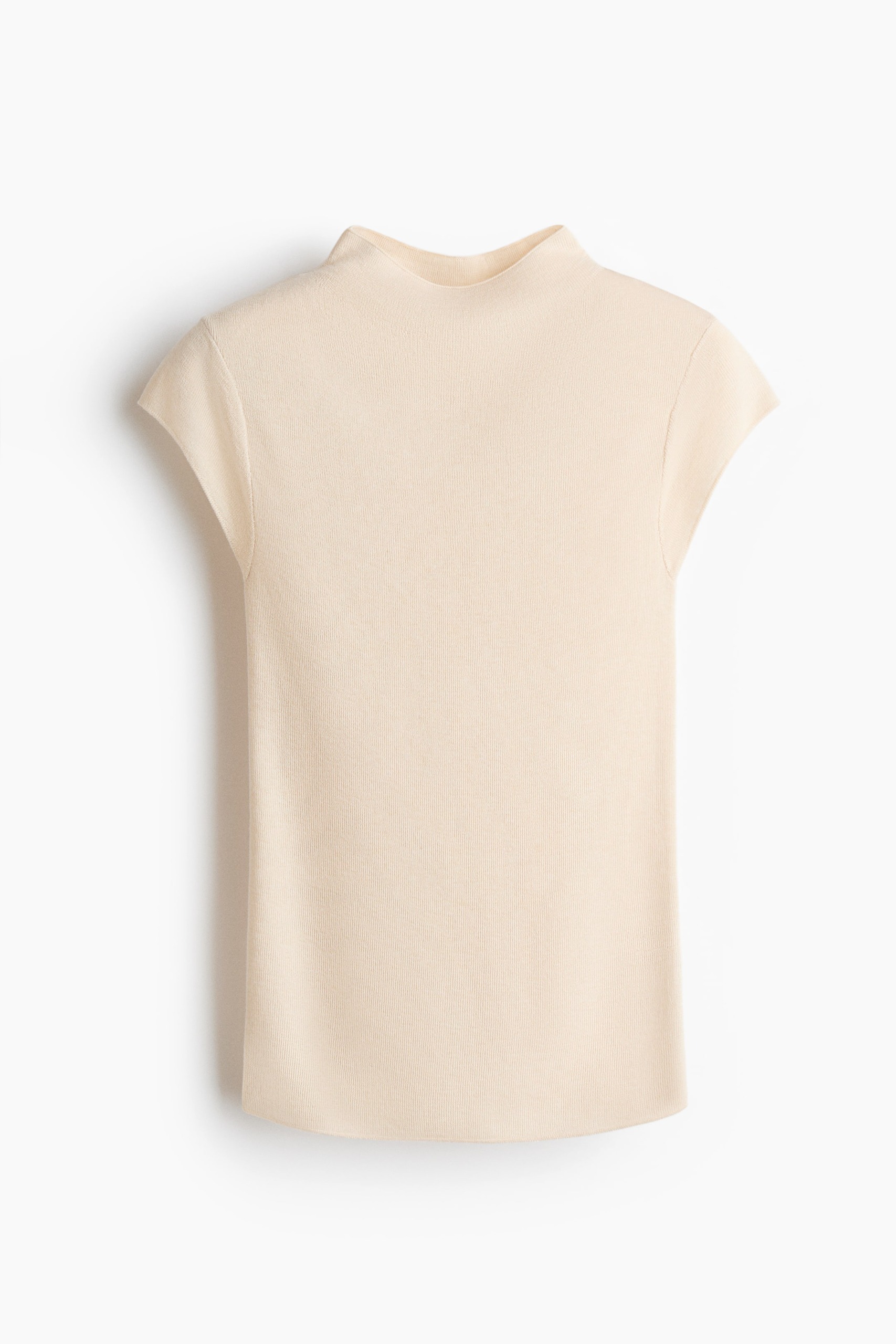 Fine-Knit Turtleneck Top