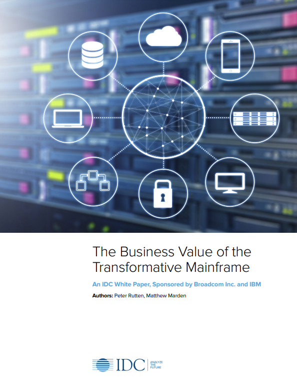 Whitepaper cover with spider diagram of cloud, padlock, laptop and device icons, over an image of a server