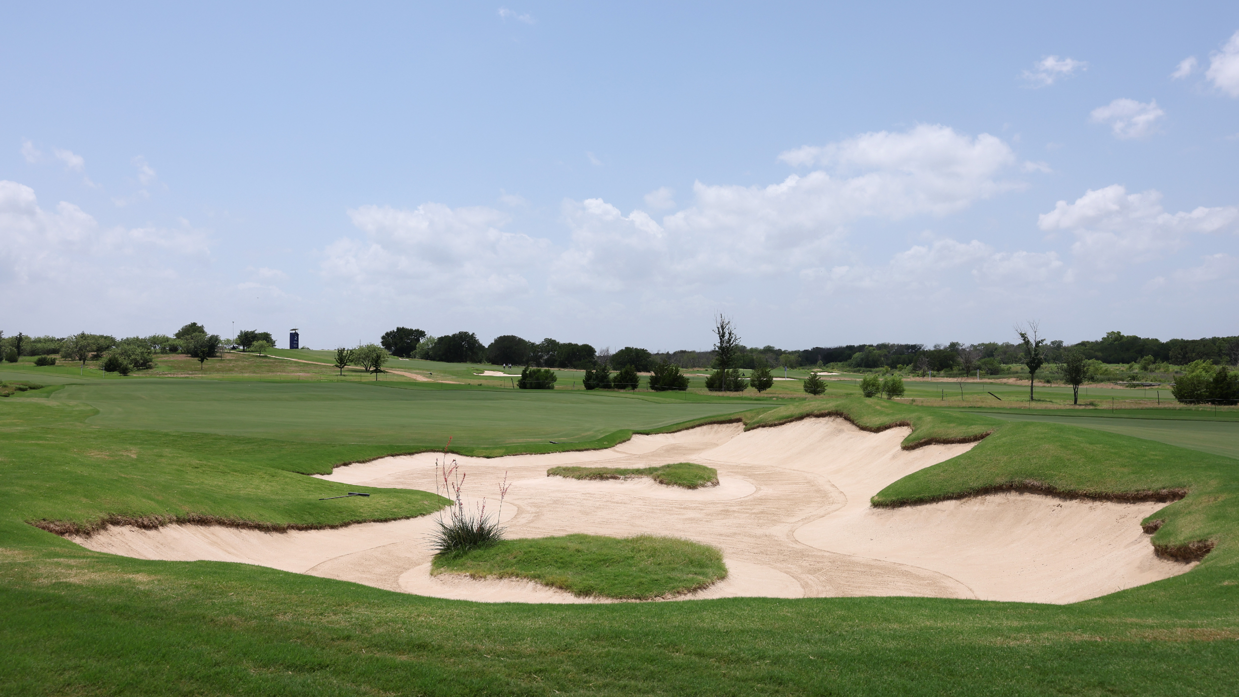 A bunker at Field Ranch East's sixth