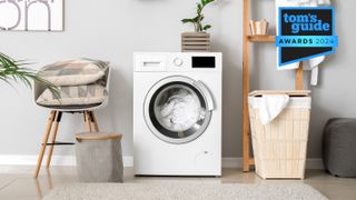 A picture of a a laundry room with a Tom's Guide Awards 2024 badge