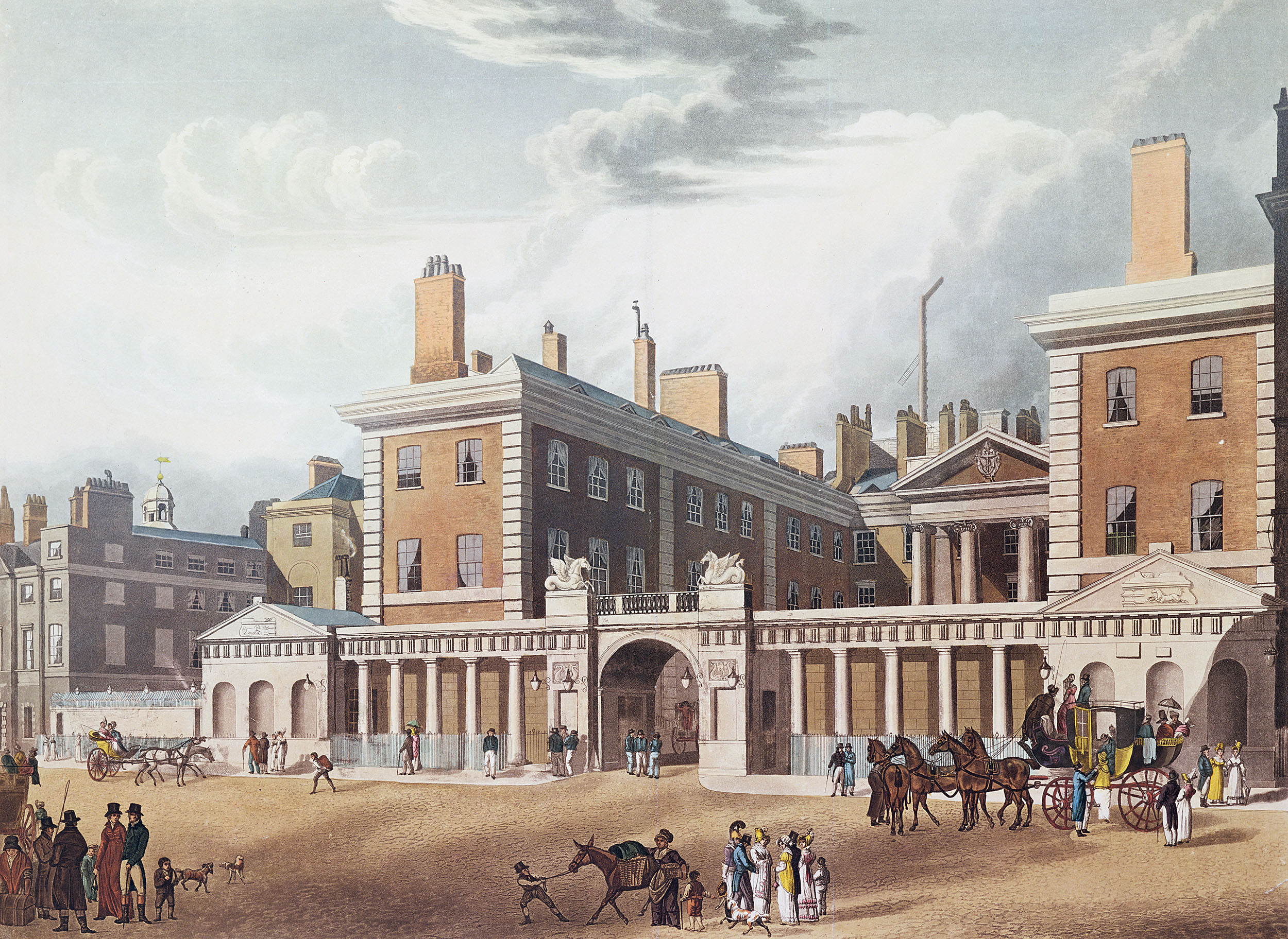 View of the Admiralty, 1818 (colour engraving).