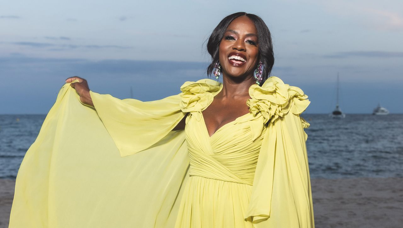 Viola Davis wearing a green cape dress at the 2024 Cannes Film Festival