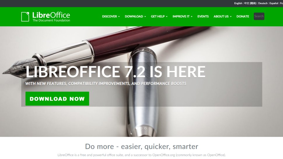 Website screenshot for LibreOffice Writer