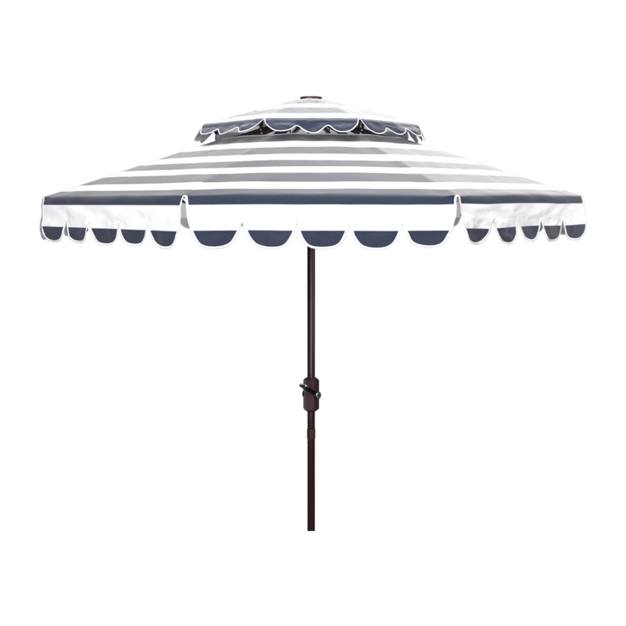 a striped umbrella