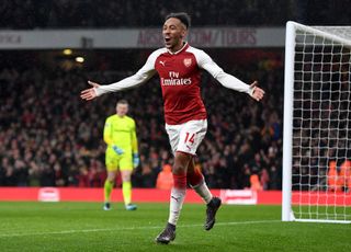 Aubameyang scored on his Arsenal debut in a Premier League win over Everton in February 2018.