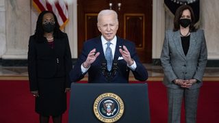 U.S. President Joe Biden, seen here announcing the nomination of Ketanji Brown Jackson, nominee for associate justice of the U.S. Supreme Court, will deliver his first State of the Union address this week.