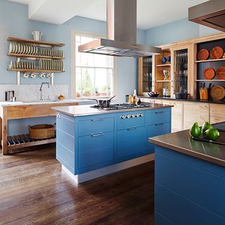 kitchen with shelves