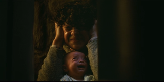 Noah Jupe and baby in Quiet Place 2