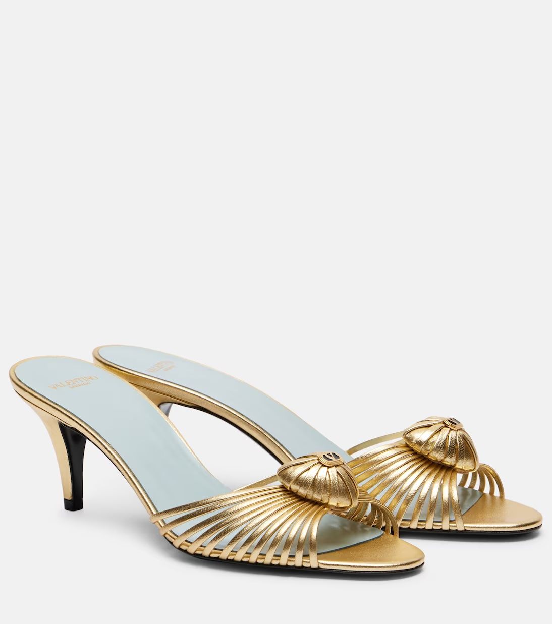 Valentino Garavani, Royal 75 Metallic Leather Mules