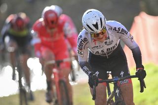 French Helene Clauzel pictured in action during the womens elite race at the Cyclocross World Cup cyclocross event in Flamanville France Sunday 16 January 2022 the 14th stage out of 15 in the World Cup of the 20212022 season BELGA PHOTO DAVID STOCKMAN Photo by DAVID STOCKMANBELGA MAGAFP via Getty Images