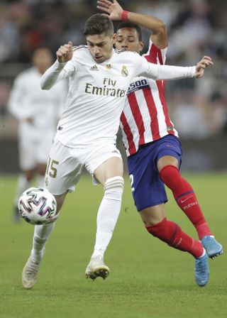 Real Madrid’s Federico Valverde was shown a red card during his side's win over Atletico