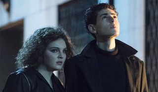 selina and bruce in alley gotham