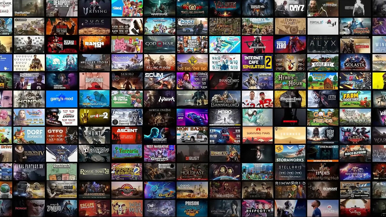 Valve Celebrates The Most Played Games On Steam For 2022