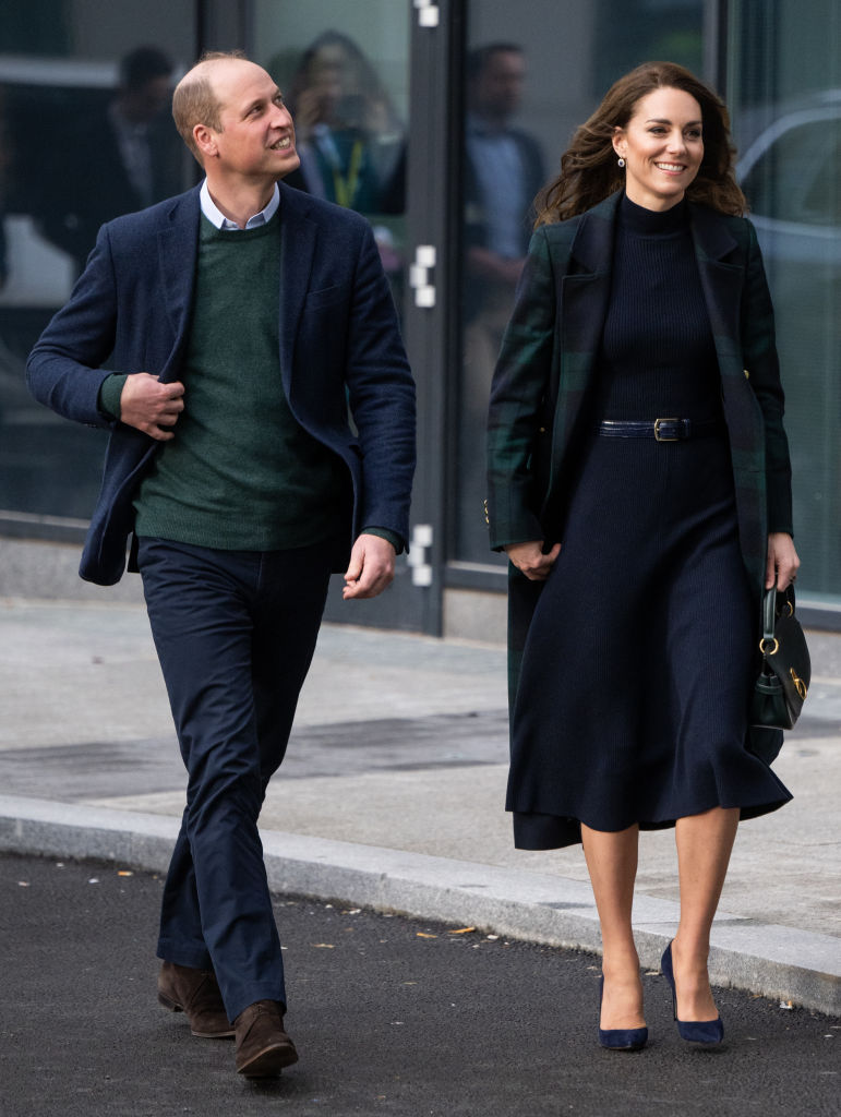 Prince William, Prince of Wales and Catherine, Princess of Wales during their visit to Royal Liverpool University Hospital on January 13, 2023 in Liverpool, England. The Prince and Princess of Wales are visiting Merseyside to thank those working in healthcare and mental health support for their work during the winter months. Their engagements take place 2 days after the official release of Prince Harry, Duke of Sussex's book "Spare"
