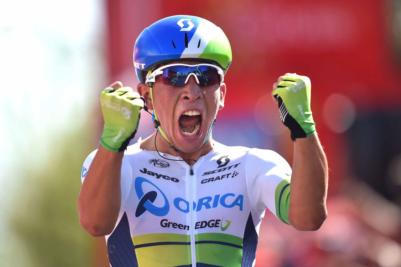 Joy for Caleb Ewan on stage 5 of the Vuelta a Espana