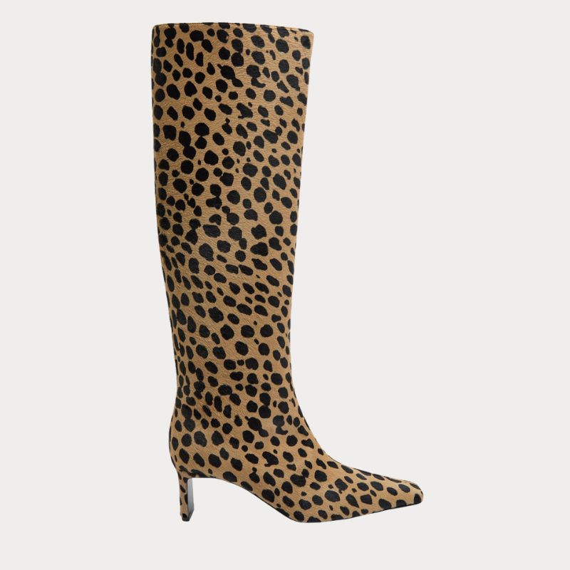 Image of leopard print knee high boots