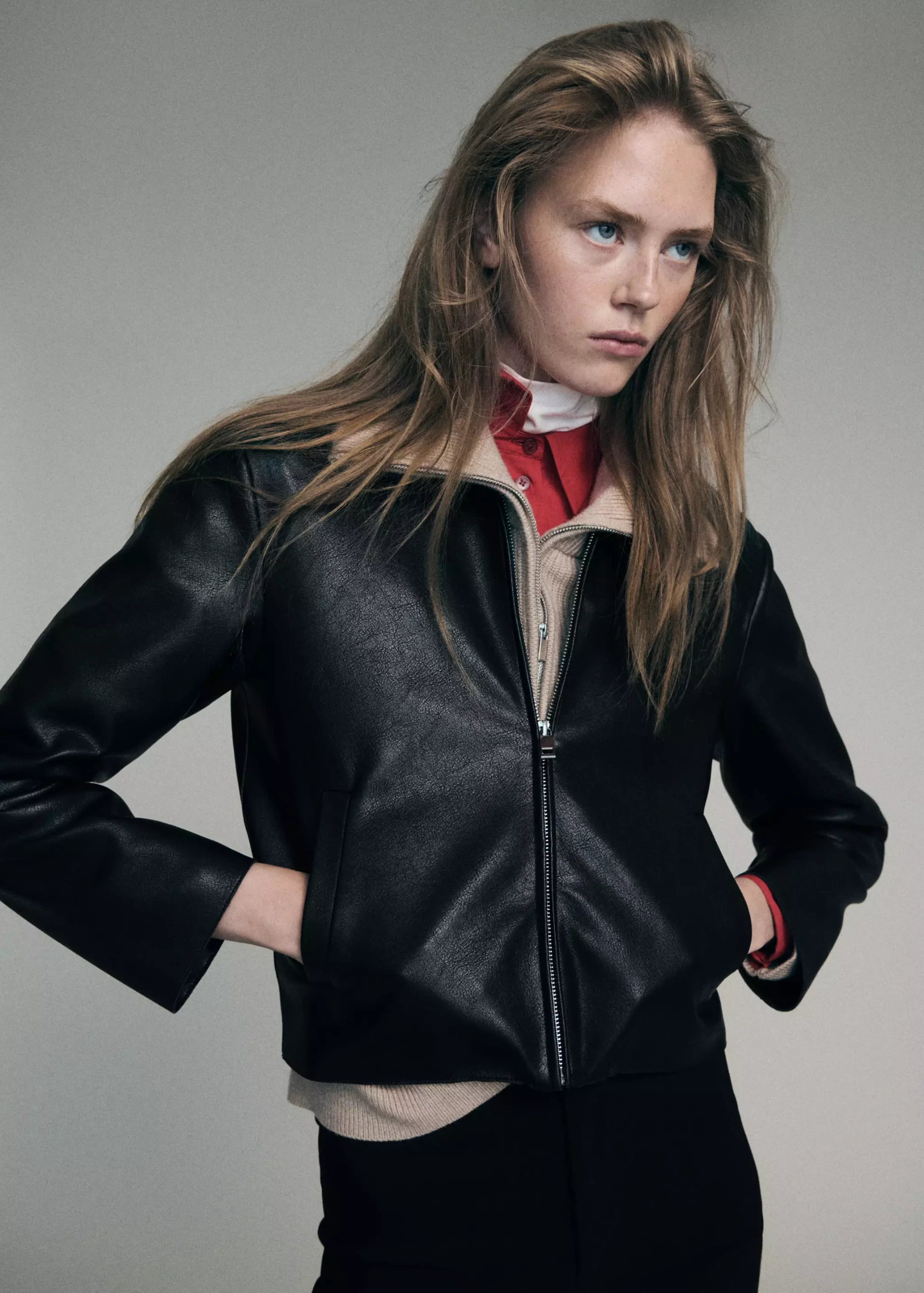 Lapels Leather Jacket - Women | Mango Usa