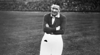 August 1929: Scottish footballer Alex James (1901 - 1953) of Arsenal FC at Highbury, London. (Photo by J. Gaiger/Topical Press Agency/Getty Images)