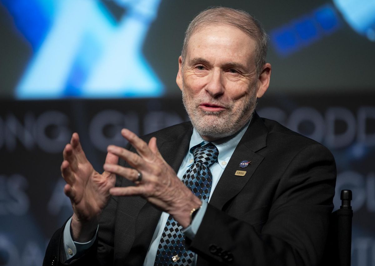 Former NASA Associate Administrator for the Human Exploration and Operations Mission Directorate Douglas Loverro speaks at a NASA town hall event on Dec. 3, 2019, at NASA Headquarters in Washington.