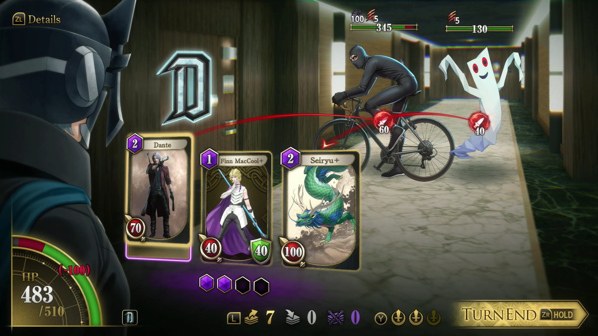 A card battle game screen