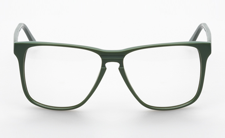 Glasses with olive green frames