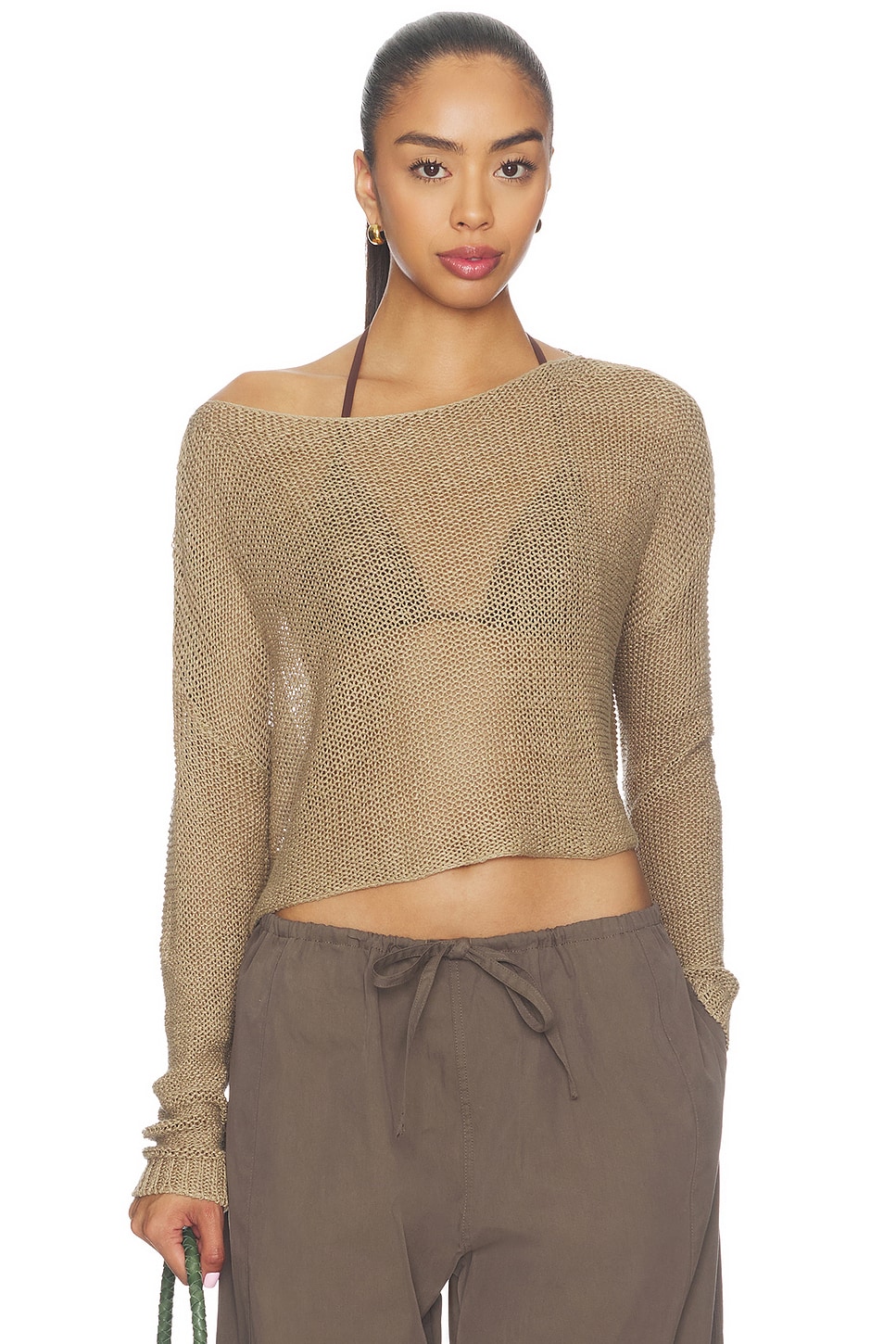 Linen Open Bateau Top