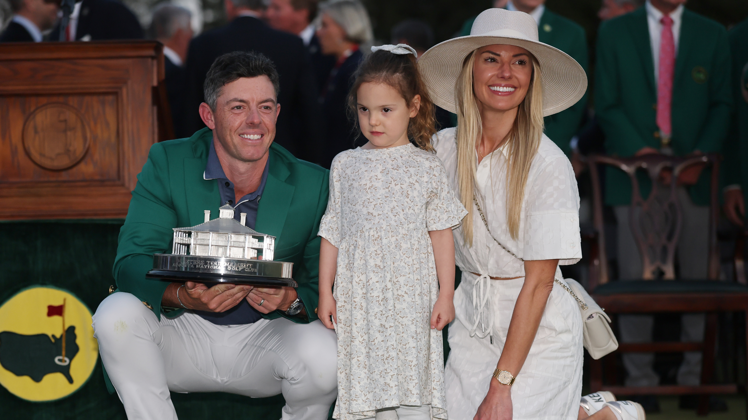 Rory McIlroy, Erica Stoll and their daughter Poppy after The Masters