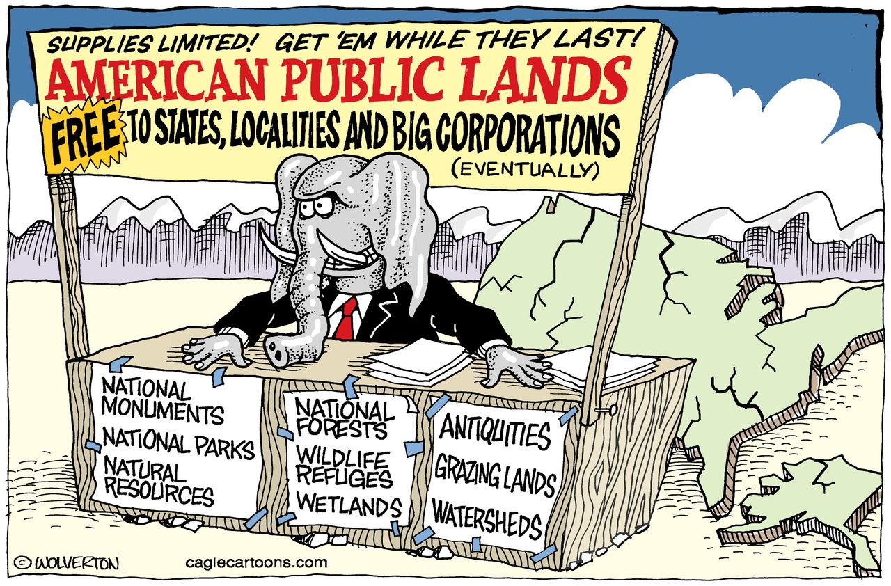 Editorial Cartoon U.S. Public Lands Wildlife