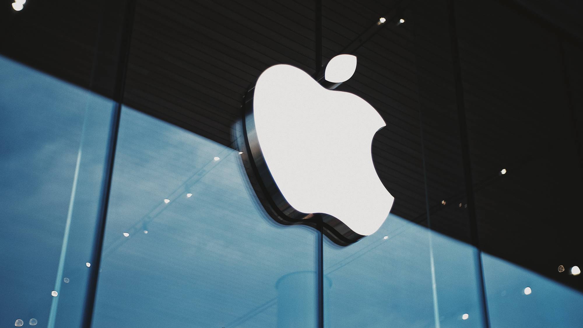 Apple logo outside Apple Store
