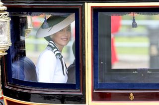 Kate Middleton in her carriage at trooping the colour