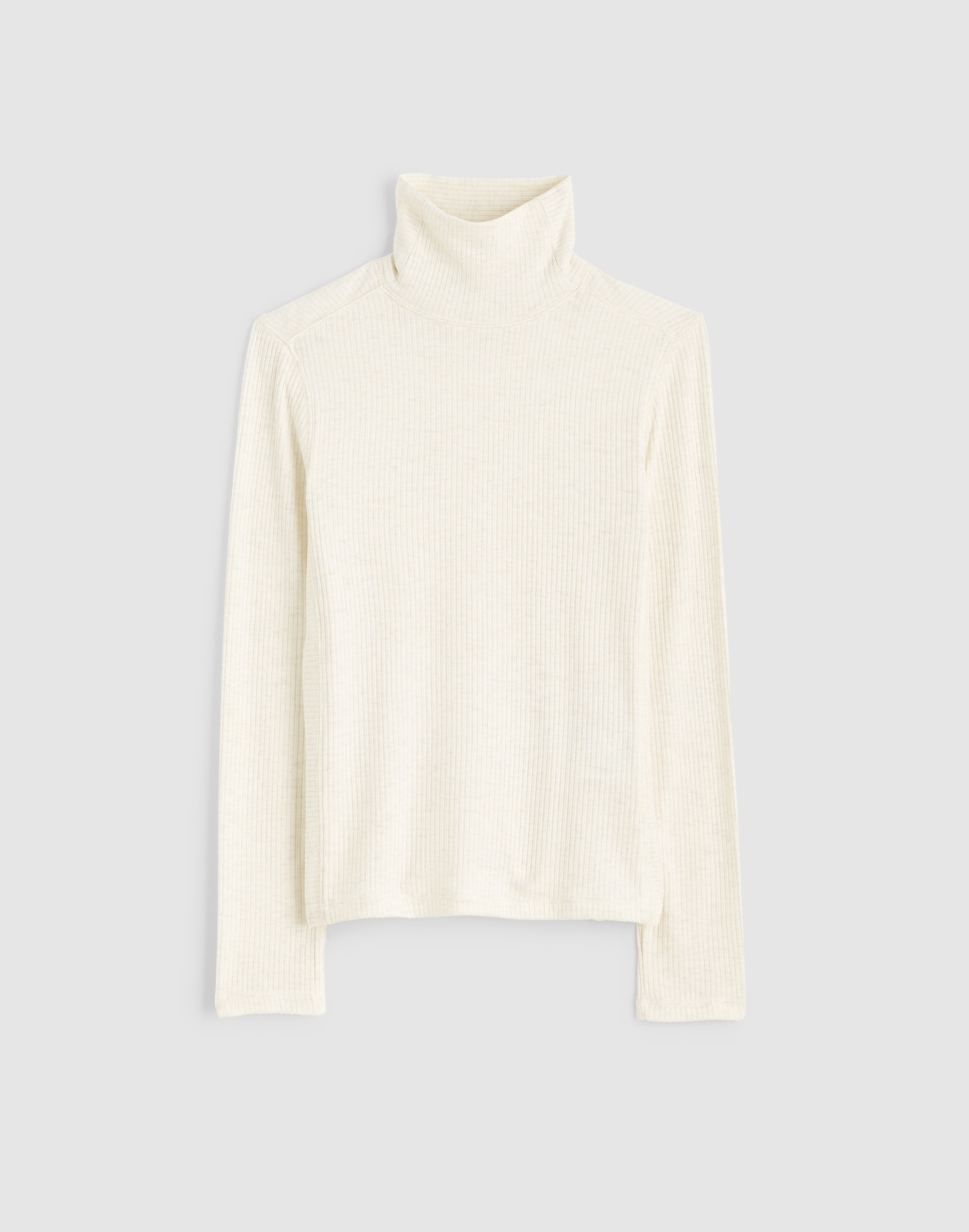 Ribbed Turtleneck Long-Sleeve Tee